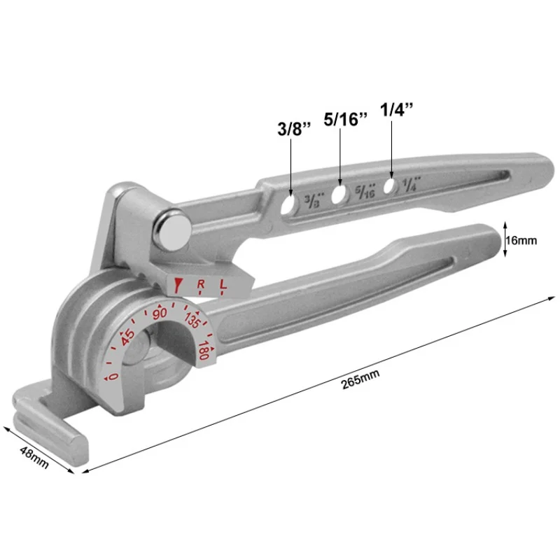 Imagem -02 - Cobre Tubing Bender Ferramenta de Mão Combinação Tubo Bender Máquina de Dobra 90 Graus 180 Graus mm mm 10 mm Pol 16 Pol Pol em 1
