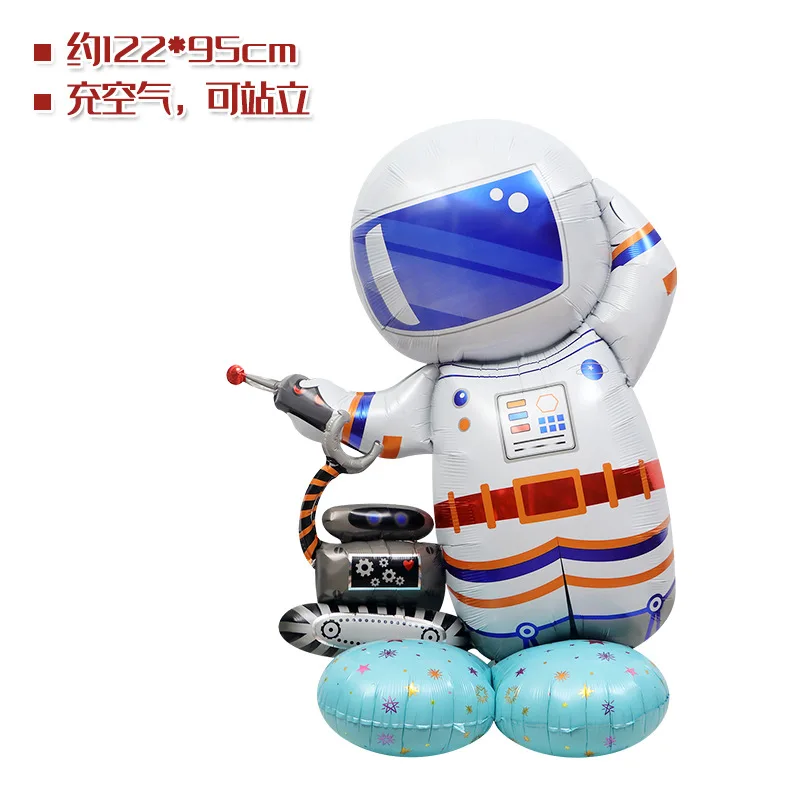 4D Standing Astronaut Balloon Inflatable Galaxy Spaceship Balloon Large Space Shuttle Balloon Space Rocket Birthday Decorations