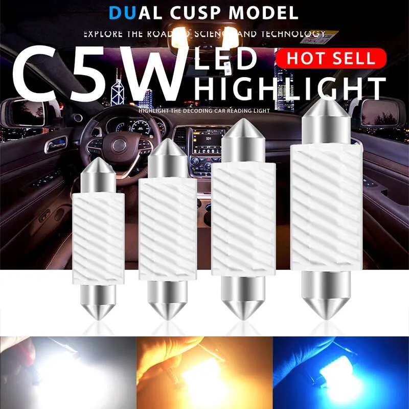 10x C5W 12v Led Festoon LED Light C10W Canbus 31MM 36MM39MM41MM Interior Reading Light White