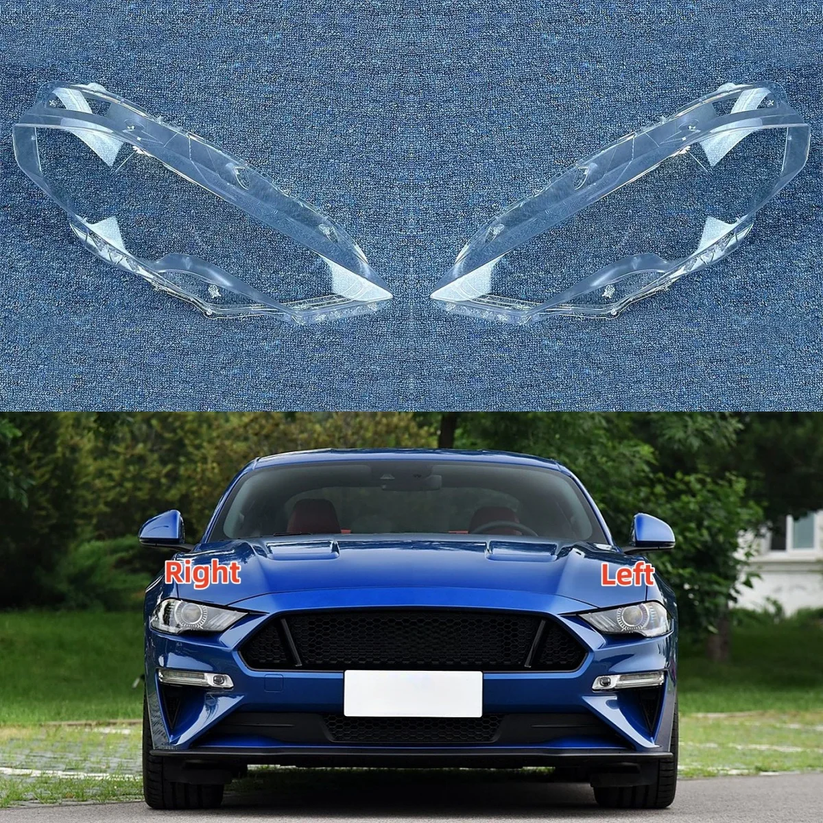 

Для Ford Mustang 2018 2019 2020 2021 2022, автомобильные аксессуары, прозрачный материал ПК, линза передней лампы
