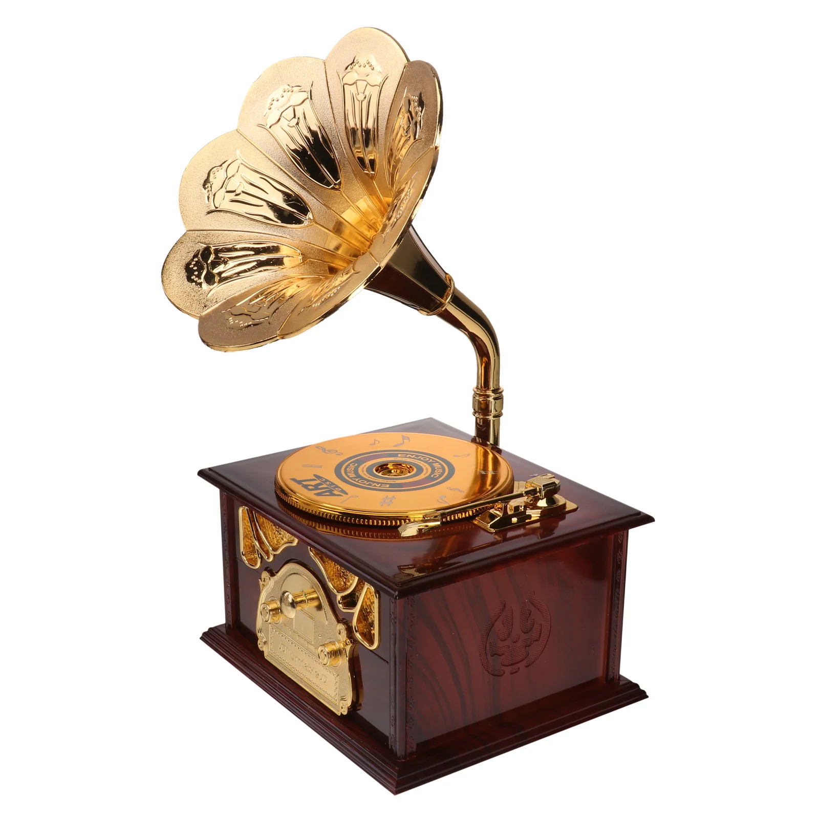 

Retro Phonograph Music Box Creative Decorative Desktop Ornament for Home Office Vintage Romantic Atmosphere Gift
