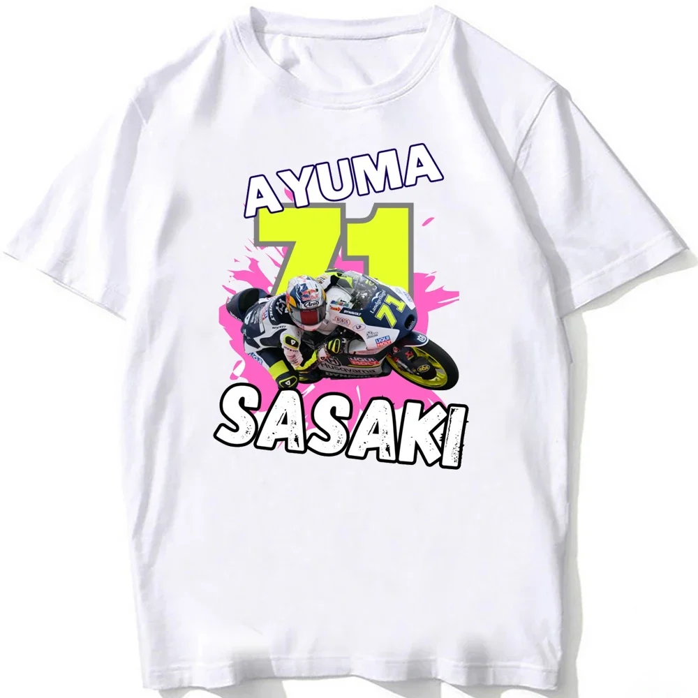 Ayumu Sasaki 71 Crazy Boy GP Race T-Shirt New Men Adventure Sport TShirt Hip Hop Boy Casual White Tops Motorcycle Rider Tees