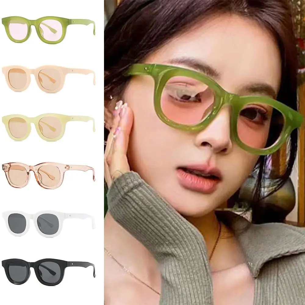 UV400 Square Sunglasses Trendy Popular Colorful Punk Shades Jelly Green Sun Glasses for Women & Men