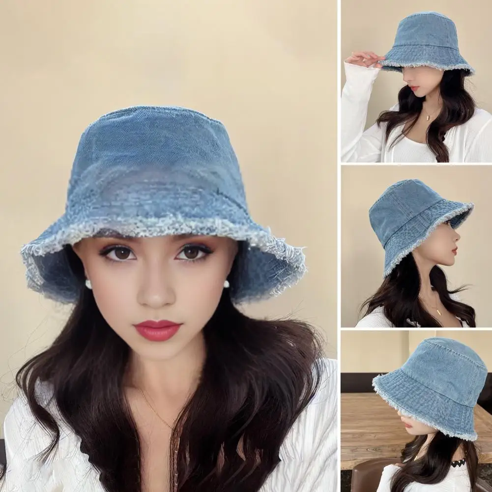 

Women Fisherman Hat Stylish Women's Bucket Hat Wide Brim Retro Design Foldable Windproof for Outdoor Activities Like Camping