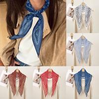 Outdoor Neck Scarf Shawl Paisley Hair Ribbons Headbands Bandana Triangle Headscarf Cashew Nut Silk Scarf Soft Woman's Scarf