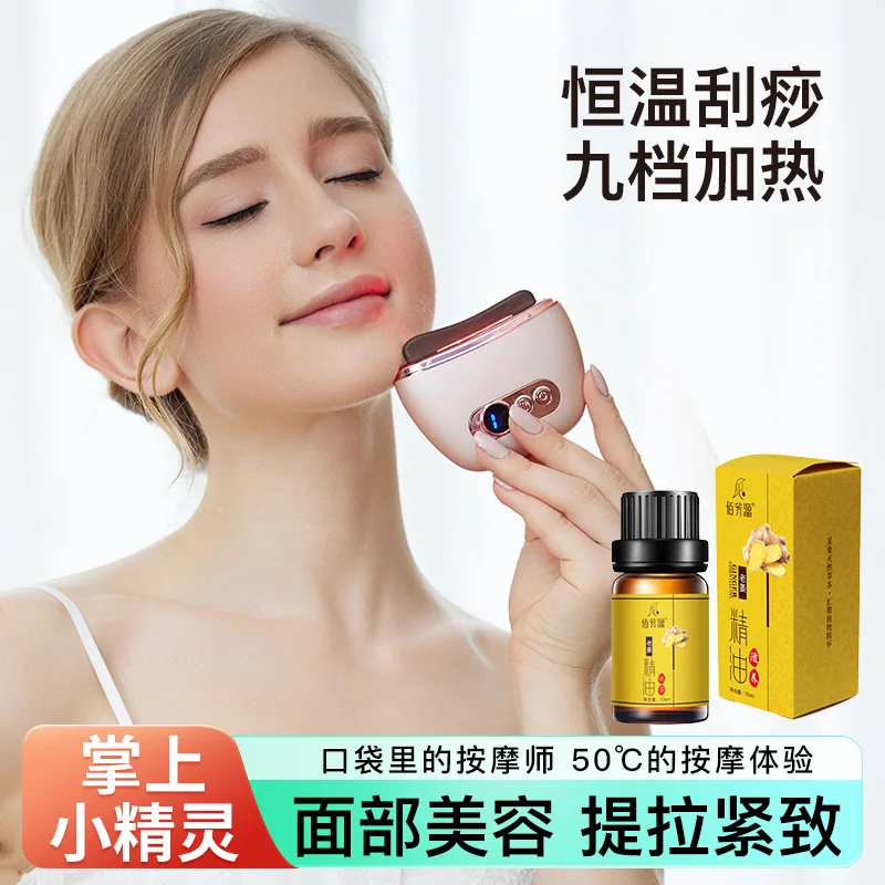 Electric Heating Stone Needle Scraping Plate Facial Massager Vibration Beauty Instrument