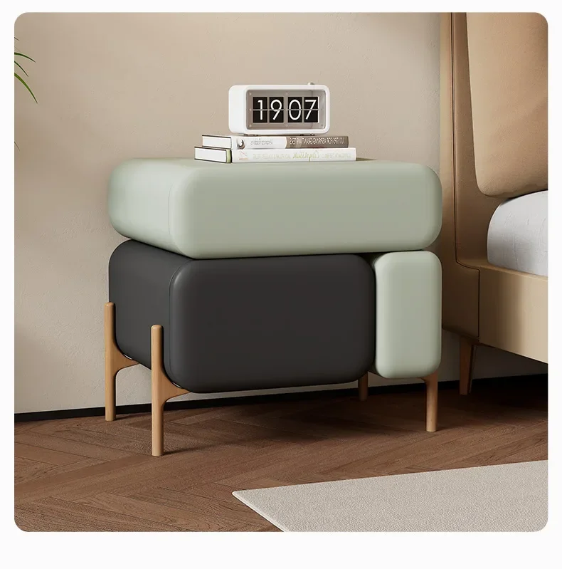 Creative bedside table 2024 new square cream wind bedroom bedside table small apartment storage cabinet bedroom furniture