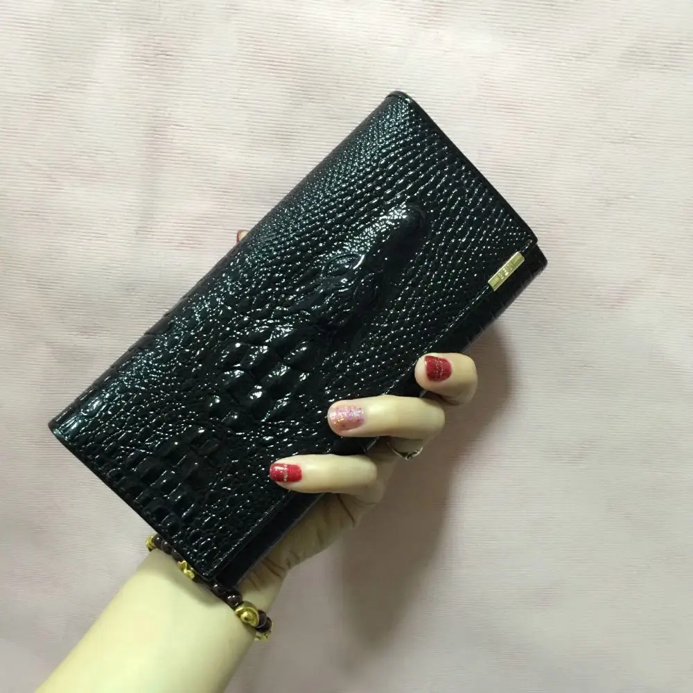 PU Leather PU Leather Wallet Multi-functional Crocodile Grain Women's Wallet Billfold Design Zipper Coin Purse