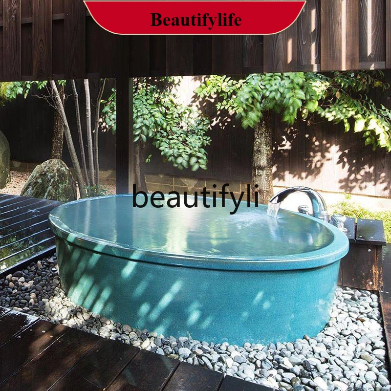 

F56 Jingdezhen ceramic water tank hot spring oval Japanese bath tank hotel household bathtub