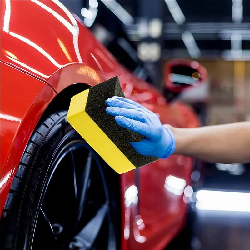 A74E-72Pack Tire Dressing Applicator Pads Tire Shine Applicator Dressing Pad Polishing Sponge For Car Glass Painted Steel