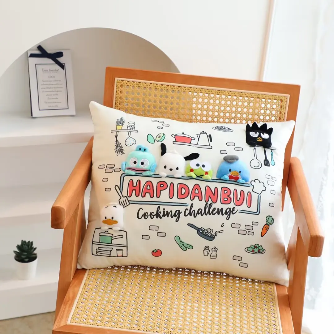 

Плюшевая семейная кукла Sanrio с портретами Hangyodon, игрушка-подушка BADBADTZ-MARU, подушка Tuxedosam Kuromi My Melody