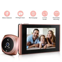 4.3 Inch Video Deurbel Camera Oog Kijkgaatje Camera 2500Mah Deur Viewer Bewegingsdetector Nachtzicht Home Beveiligingscamera 'S