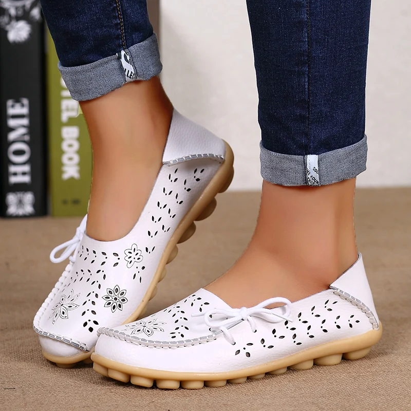 Genuine Leather Women Flats Fashion Tenis Designer Shoes Moccasins Flat Shoes Slip On Women Shoe Oxford Shoes Woman Plus Size