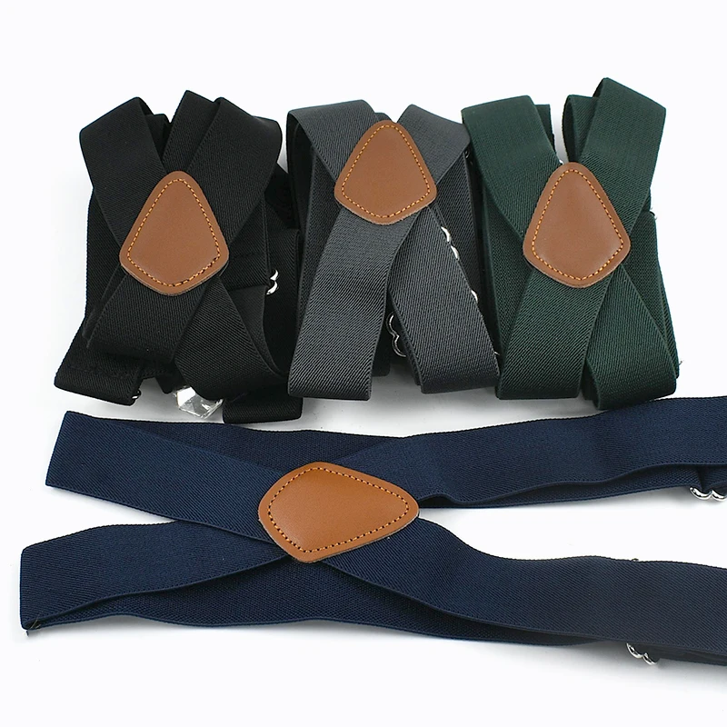 1Pc 3.5*125cm Reggicalze a forma di X 2 Clip Regolare Cinghia Pantaloni del vestito Bretelle Tutore elastico Sospensorio maschile Imbracatura Accessori