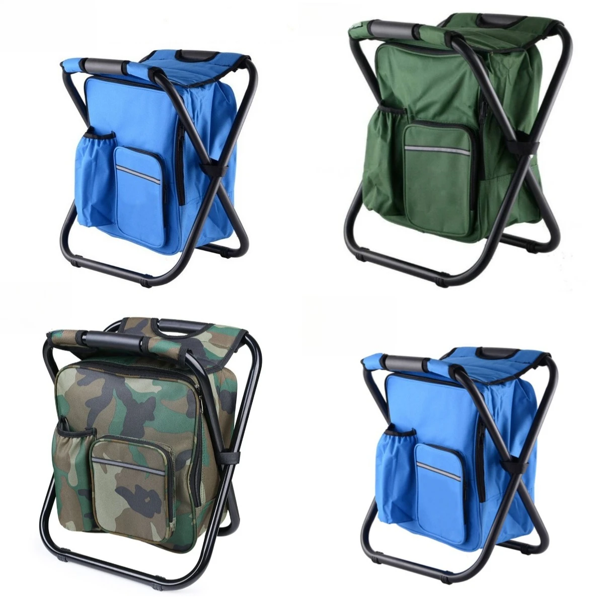 Outdoor Multi-functional Ice Bag Stool Portable Ice Bag Chair Folding Thermal Insulation Ice Bag Stool Double Shoulder Fishing