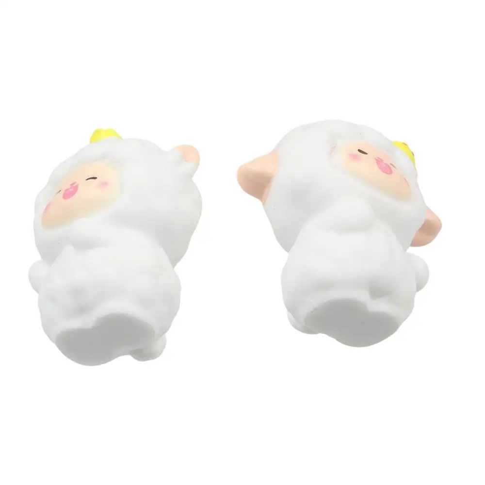 Cartoon Cute Lamb Resin Decor Miniatures Creative White Sheep Ornaments White Kawaii Sheep Statue Decoration Office Ornaments