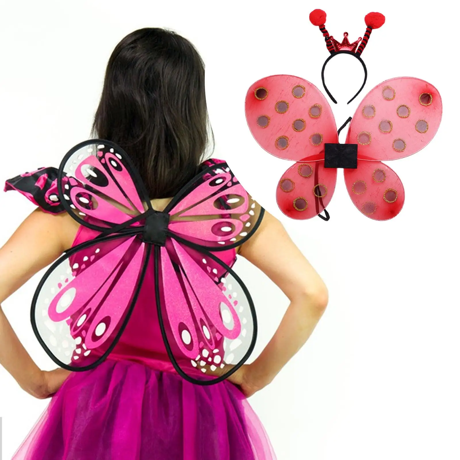 

Фотореквизит в виде крыльев божьей коровки, легкий и удобный в носке, милый костюмный набор для девочек, нарядный костюм для карнавала, сценических выступлений, дня рождения