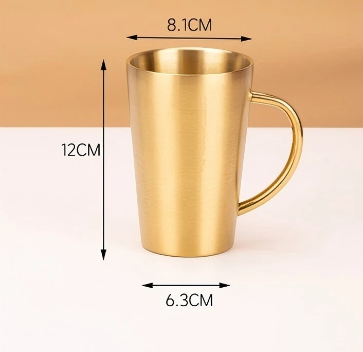 

Stainless Steel Insulated Coffee Mug Double Wall Tumbler 350Ml Ergonomic Handle Thermal Travel Cup For Camping Hiking