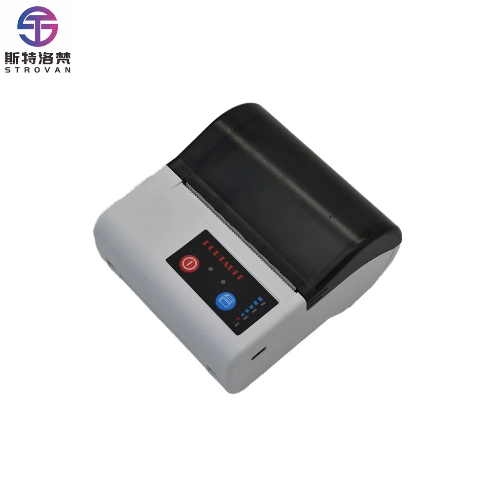 80mm Black and White Portable Billing Printer with Lanyard Wireless Bluetooth Thermal Label Mobile Printer for Cell Phone