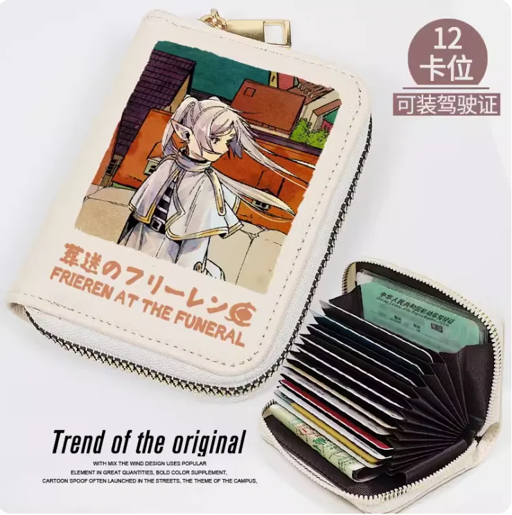 

Anime Frieren at the Funeral Fashion Wallet PU Purse Card Coin Zipper Cash Holder Bag Cosplay Gift B262