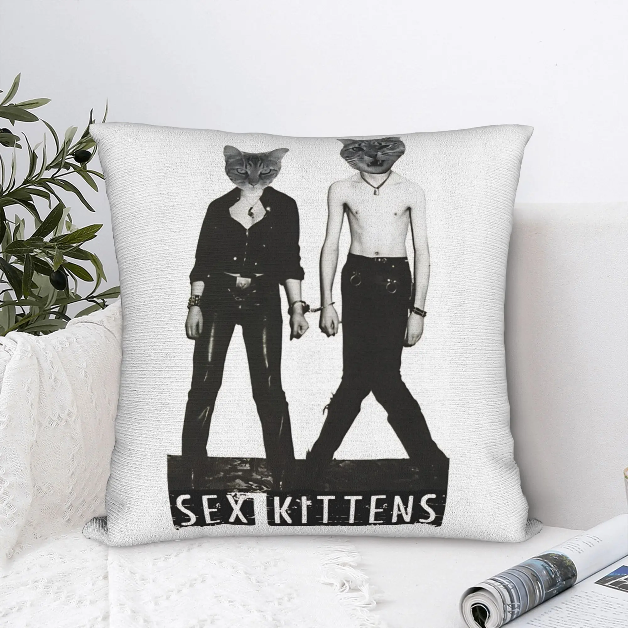 Sex Kittens Sex Pistols Pillow Cover  Vintage Pillow Case For Sofa Home Decor Comfy Pillowcases Birthday Gift