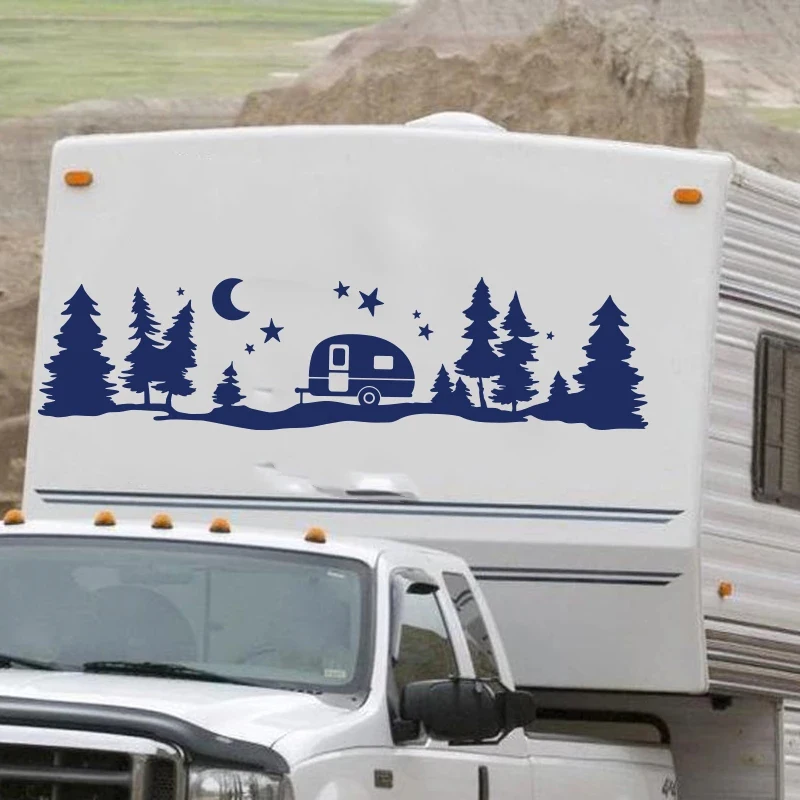 

Large star forest vinyl Car stickers suitable for RV Decor mountain, Camping RV, tree moon Auto Sticker Outdoor Adventure