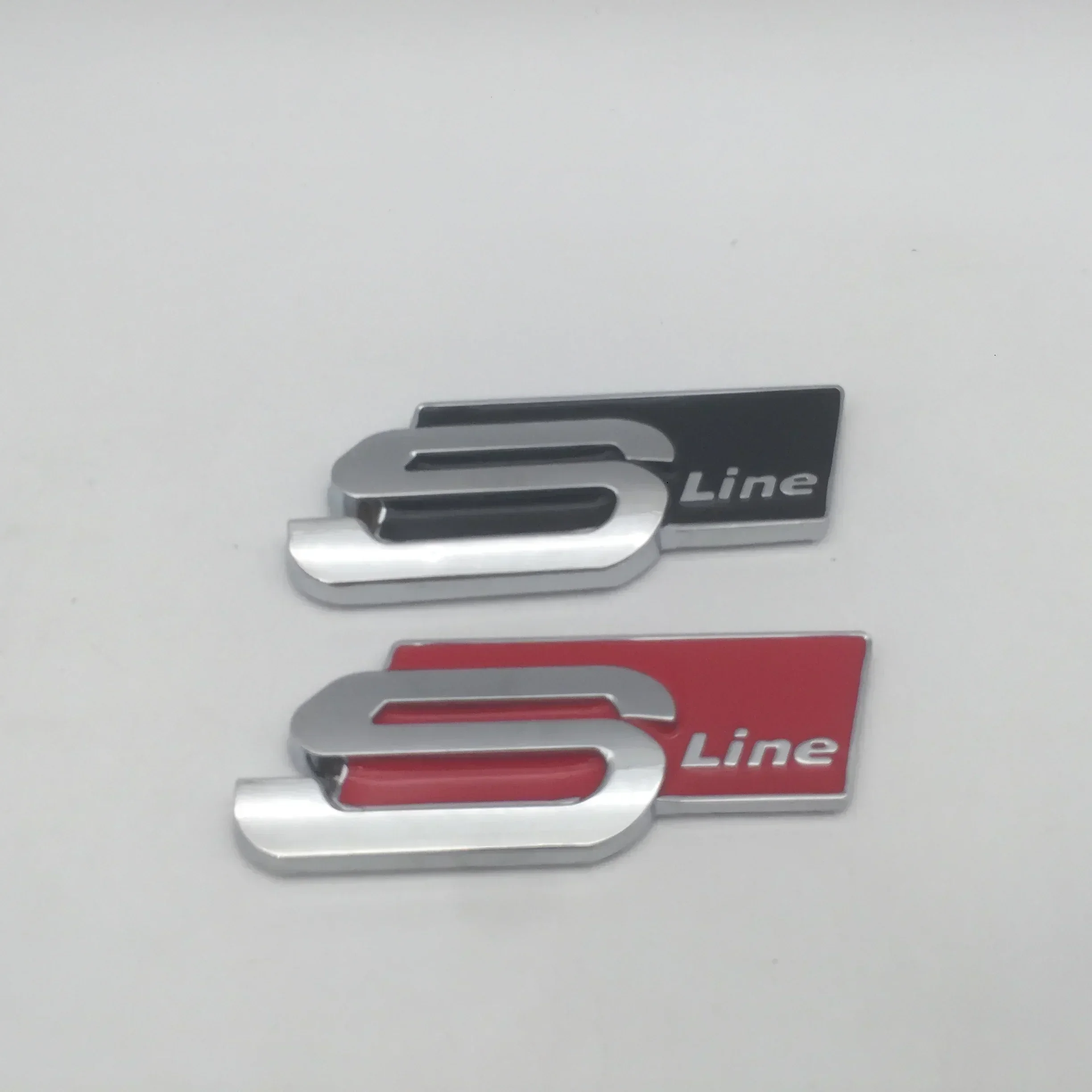 1pcs metal for Audi Sline S line car Letter Emblem Side Fender Rear tail trunk badge sticker Decal styling Auto accessorie