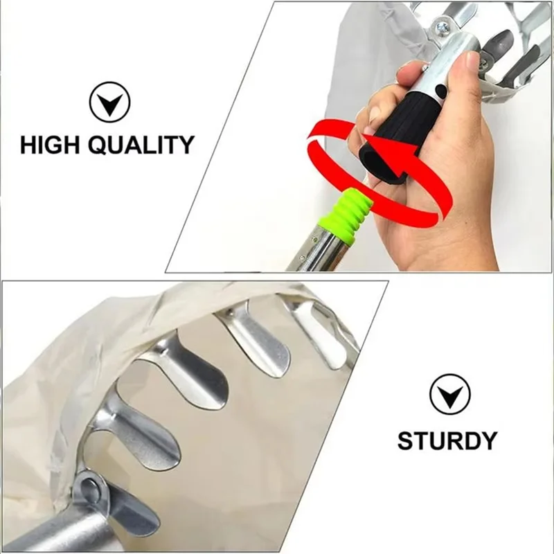 ABMH-Fruit Picker Fruit Catcher Withtelescopic Pole Gardening Orchard Picking Tool Fruit Picker Tool