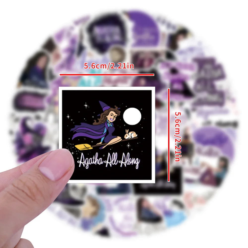 55 szt. Naklejek Agatha All Along, personalizowane, fajne, kreatywne, do samodzielnego wykonania, dekoracyjne, na deskorolkę, motocykl, kask, wodoodporne naklejki