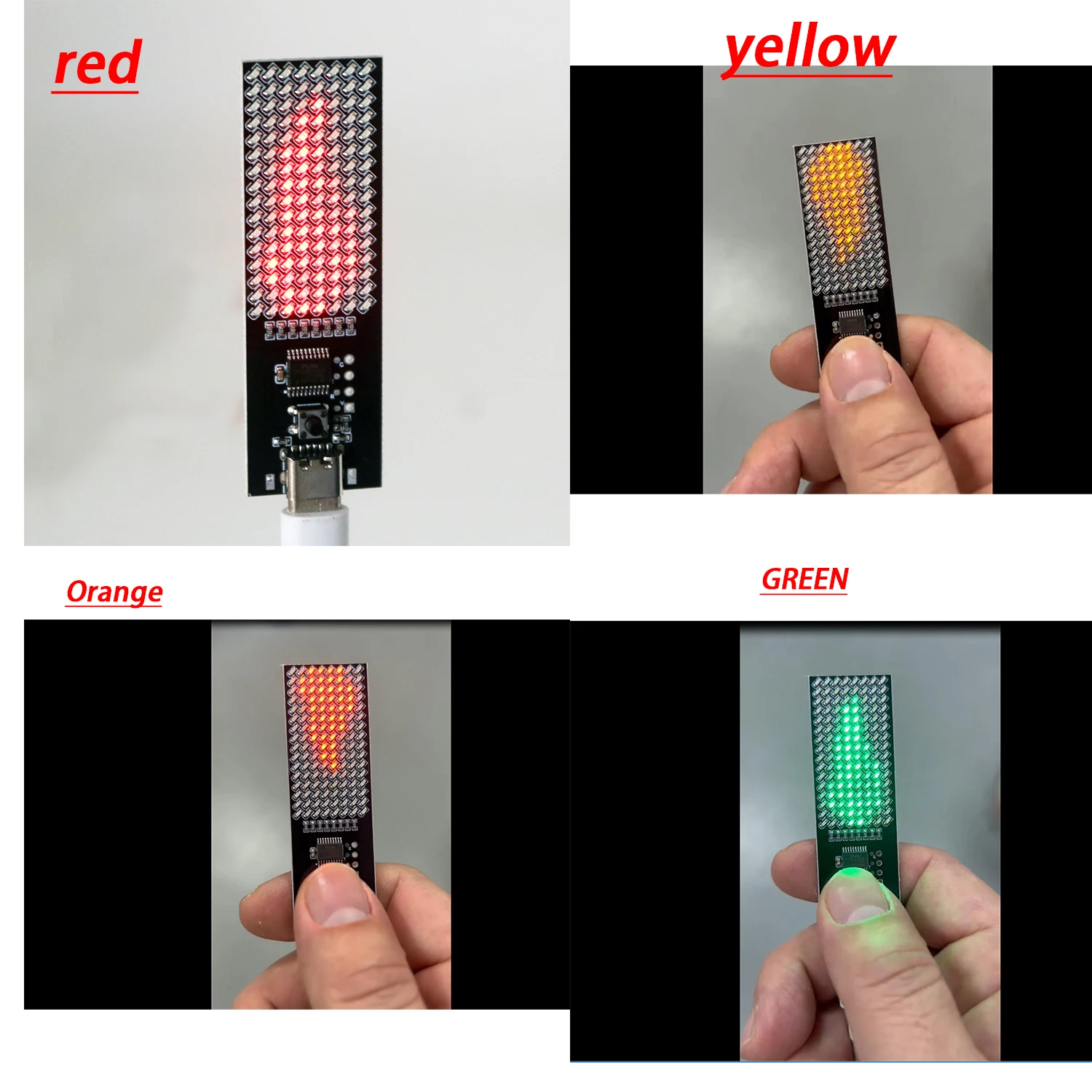 Cyber Candle Light 8x16 LED Matrix Display Lamp Type-C USB Powered Animated Flame Effect For Modern Home & Mood Lighting Decor