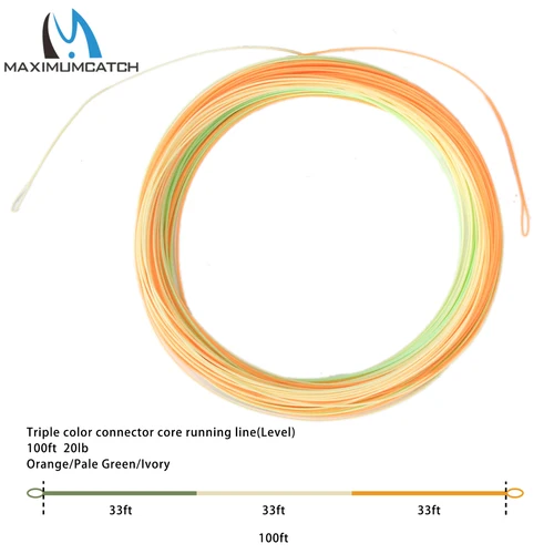 Imagen 2 del producto Maximumcatch-línea de tiro Ninfa ConnectCore, línea de pesca con mosca, dos o tres colores, 100 pies, 20lb, nivel 0,55mm, línea Tenkara
