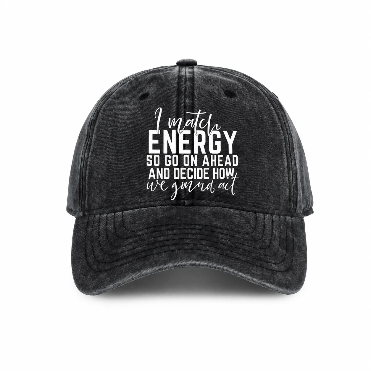 I Match Your Energy with a Vintage Washed Baseball Cap, a Casual and Versatile Adjustable Cap 17635