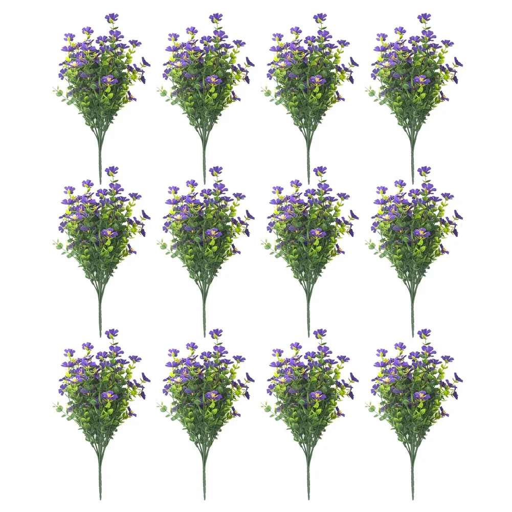 Vibrant UV Resistant Artificial Flowers - 12 Pack For All-Weather Outdoor Artificial Flowers  UV Resistant, Multicolored, Realis