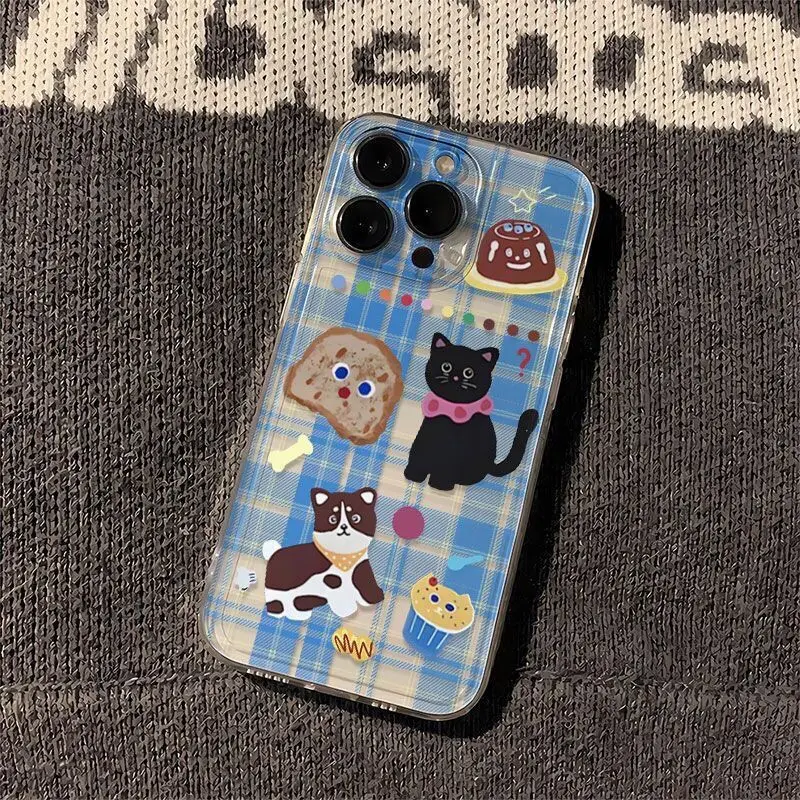 

cute cat soft Phone case for iphone 15 pro max 14 plus 13 11 12 Camera protective silicone cover for iphone xr xs x 7 8 se2 se3
