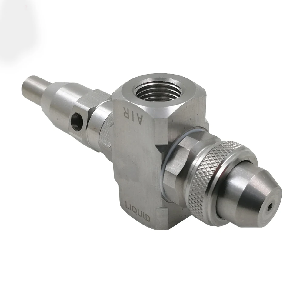 

Self Cleaning Air Atomization Nozzle with Stainless Steel Body Industrial Dust Suppression Dry Fog Air Atomizing Spray Nozzle
