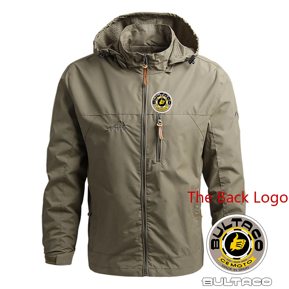 Bultaco Cemoto Motorcycles 2024 Spring and Autumn New Men Print Breathable Four-color Trench Coat Solid Color High Quality Tops