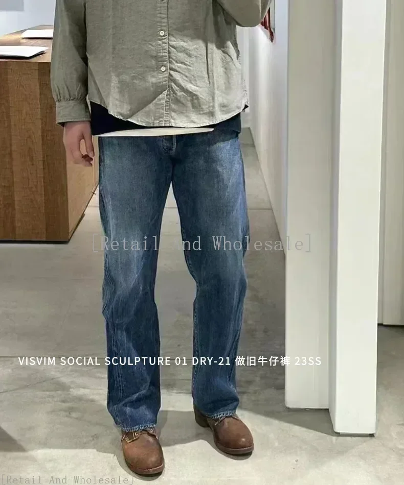 [Al dettaglio e commercio all'ingrosso] VISVIM WMV SCULPTURE SOCIAL 01DRY-21 Jeans vecchi dritti a vita medio-alta024