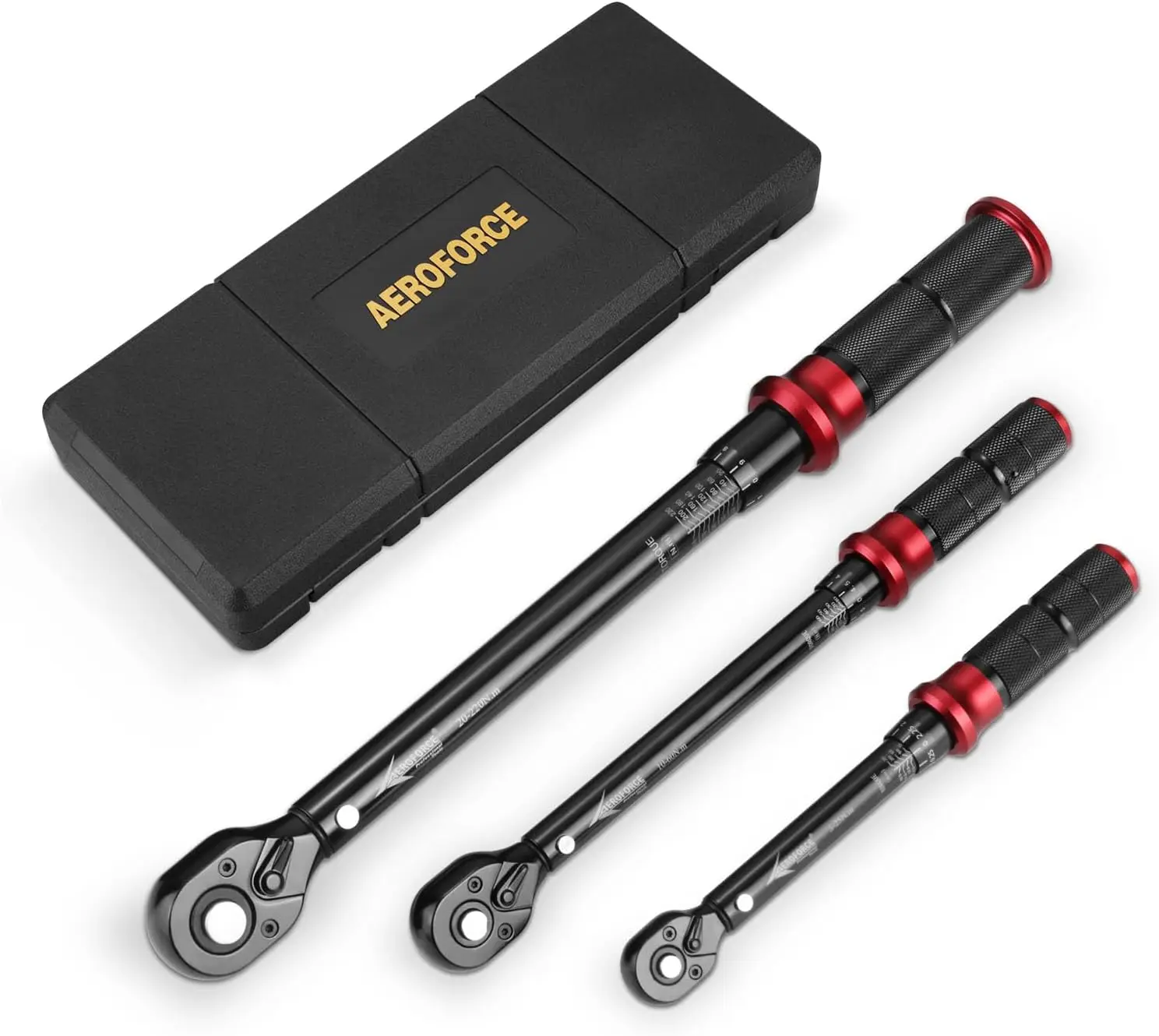 

1/4, 3/8, 1/2-Inch Drive Click Torque Wrench Set, 3Pcs with Dual Scale for Bike, Moto, Car Repair