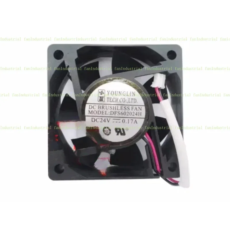 De Young Lin DFS 602024 H 24V 0,17A 60x60x20mm Ventilateur de refroidissement de serveur à 2 fils