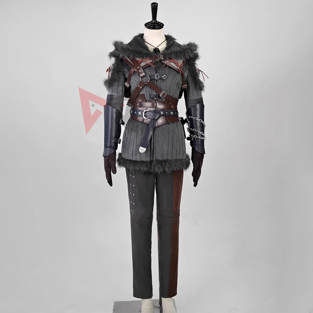 

New The Witcher 4 Ciri Cosplay Costume Coat Pants Belt Gloves Set For Game Party Custom Made