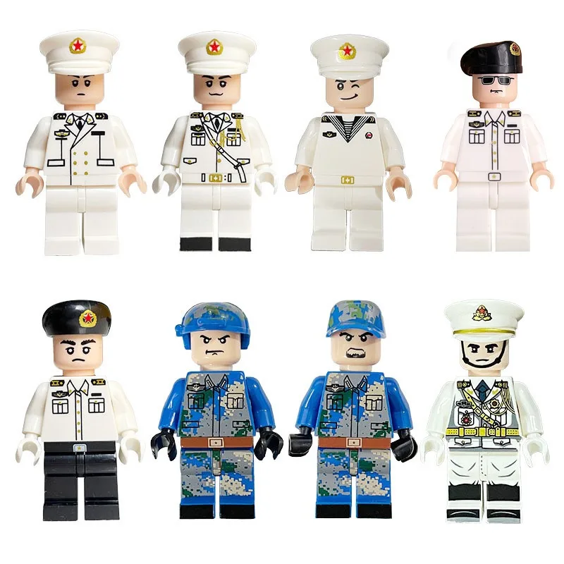 Modern Defense Military Dolls Navy, Army and Air Force Scout Soldiers Assembled Building Block Toys