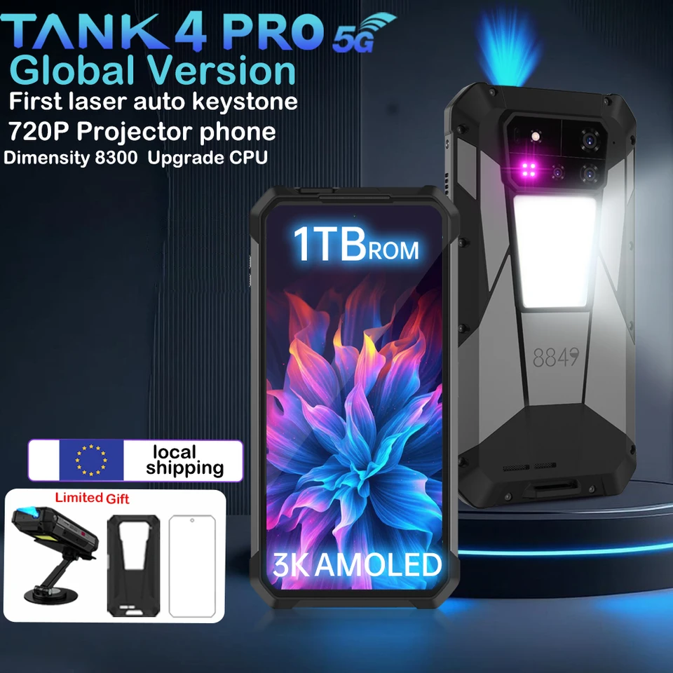 8849 Tank 4 Pro Unihertz 5G ラギッドプロジェクタースマートフォン