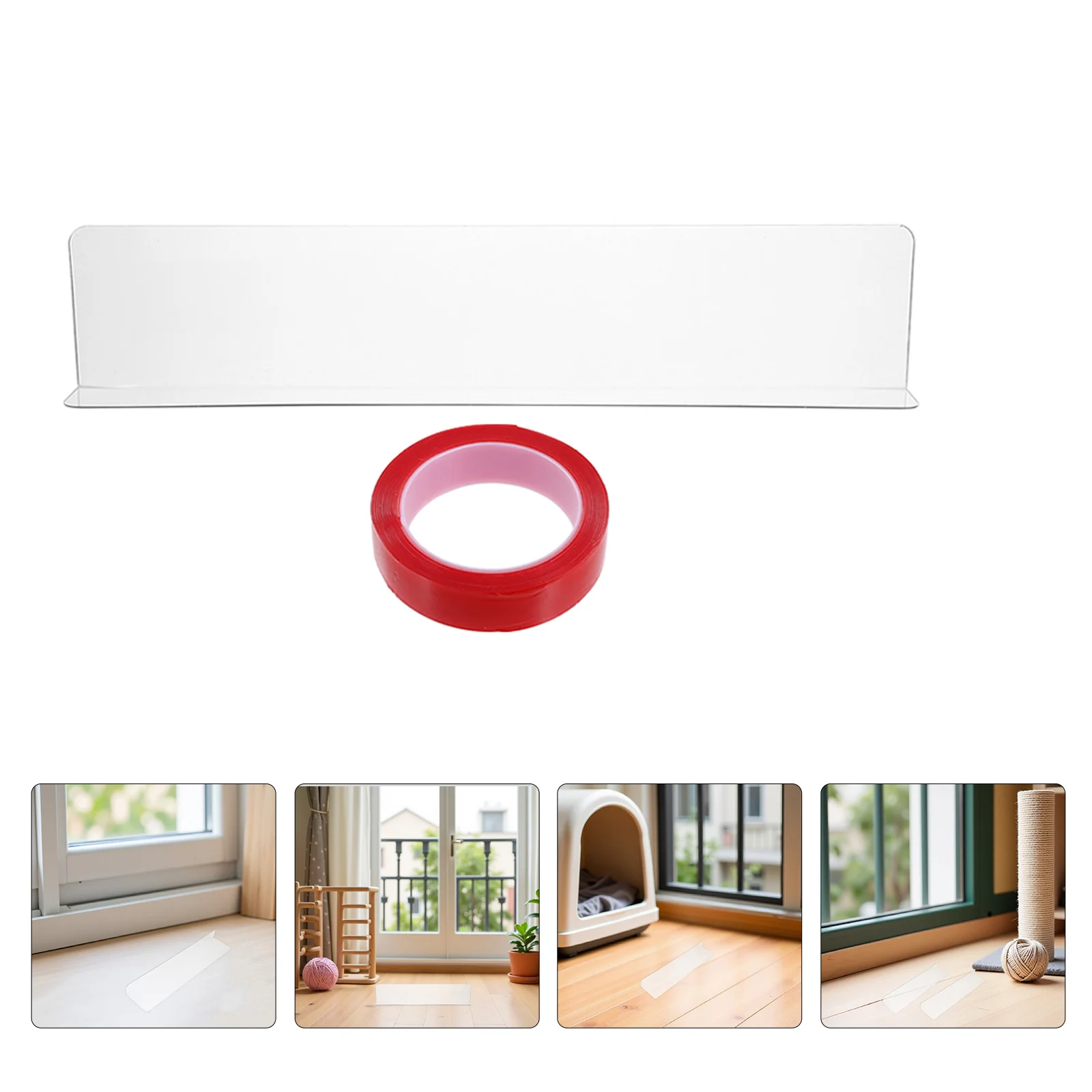 

4Pcs Clear Window Ledge Protector 15.72x2.75in ABS Material Scratch Resistant for Pet Safety Seamless Decor Blend No Tools