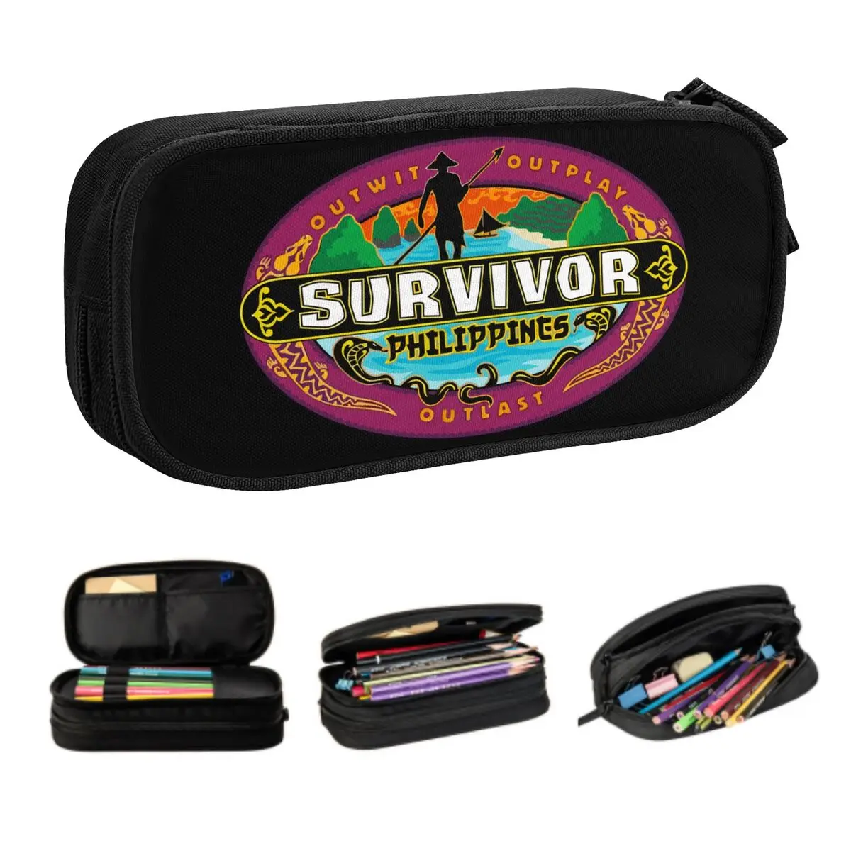 Custom Adventure Game TV Show Survivor Kawaii Pencil Case Girls Boys Large Capacity Pencil Box Student School