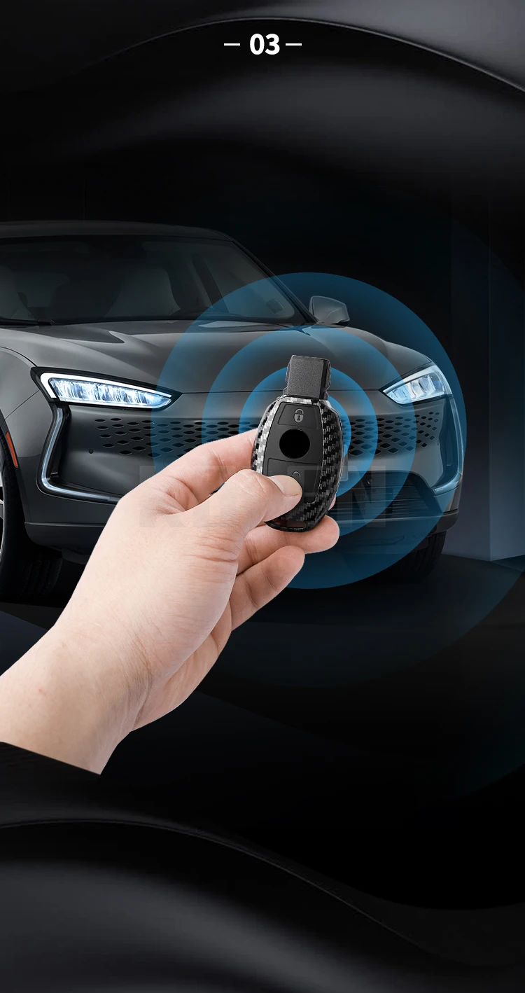 ABS Carbon Faser Stil Auto Schlüssel Fall Abdeckung Für Mercedes Benz A B C E Klasse GLS GLA GLK GLC CLS CLA AMG W204 W205 W212 W463 W176 – Detail 5