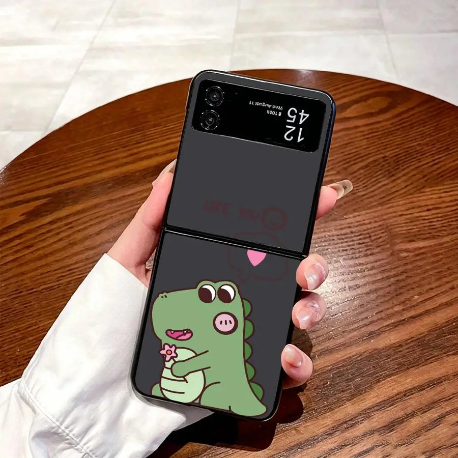 Милый чехол для телефона с мультяшным динозавром для Samsung Galaxy Z Fold 7 6 5 4 3 Z Flip 7 6 5 4 3
