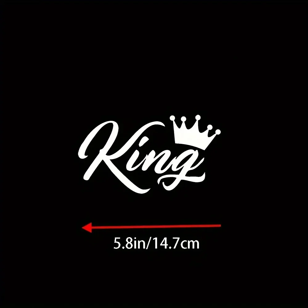 1PC "King with Crown" Car Motorcycle Sticker, Stylish Decal for Vehicle Exterior Personalization & Royal Style