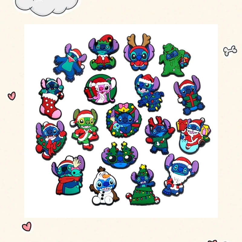 

18Pcs Christmas Series Shoe Charms Cartoon Shoes Accessories Decoration Buckle Fit Clog Sandal Wristbands Accessory