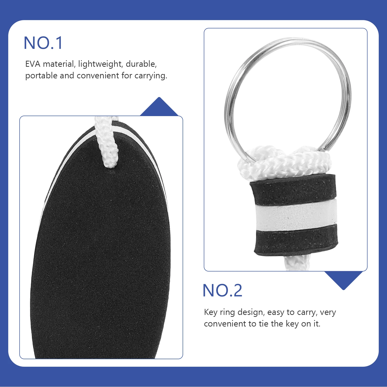 

2Pcs Keyring Eva Floating Waterproof Key Chain for Kayak Canoe Boating Swimming Outdoor Waterproof Floating Keyring