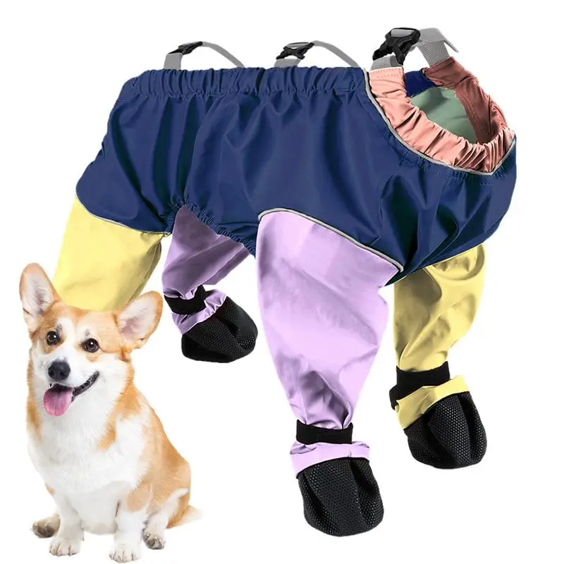 

Dog Pants With Suspenders Dog Outdoor Anti-slip Shoes Waterproof Pet Dog Shoes Adjustable Suspender Boots With Adjustable Straps